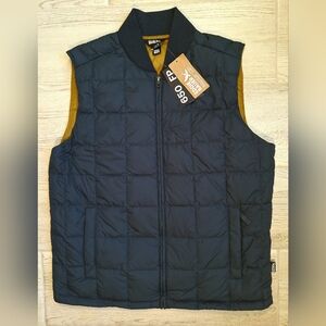 Eddie Bauer Men's Blue Shaw 650 Fill Quilted Down Vest - Size Medium Cozy Puffer